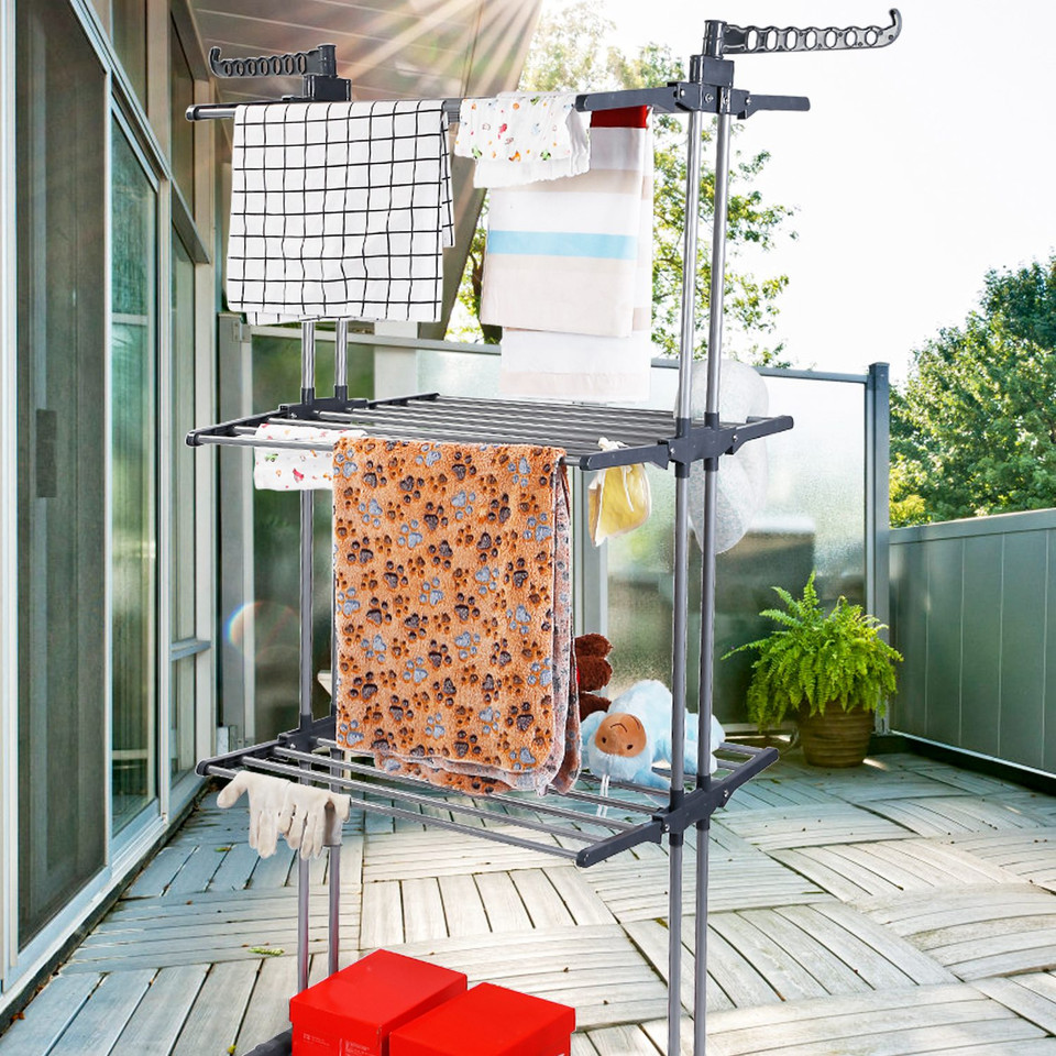 Rolling Collapsible Clothes Drying Rack product image