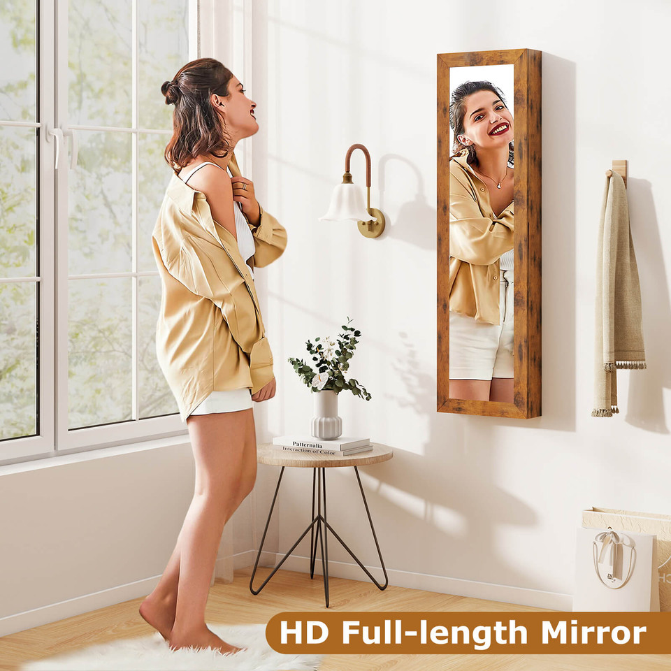 Wall or Door Mounted Mirrored Jewelry Cabinet product image