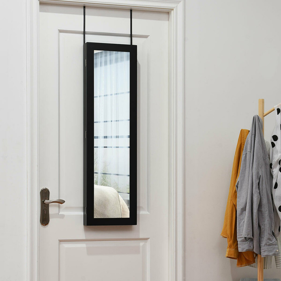 Wall or Door Mounted Mirrored Jewelry Cabinet product image
