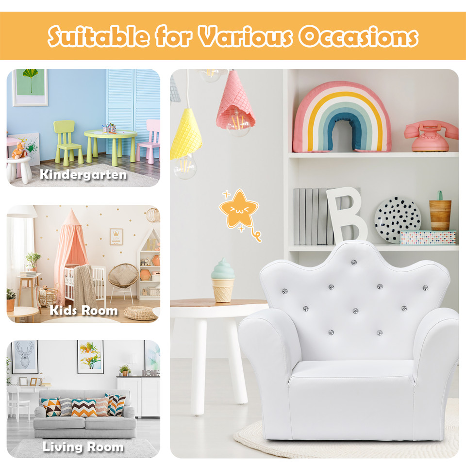 Kids' Princess Sofa Armchair with Ottoman product image