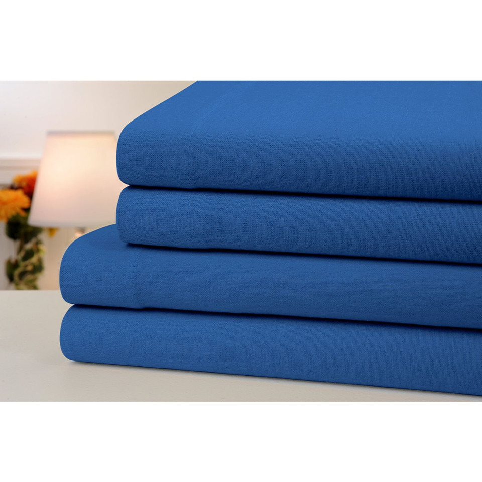 Bibb Home® 100% Cotton Solid 4-Piece Flannel Sheet Set product image