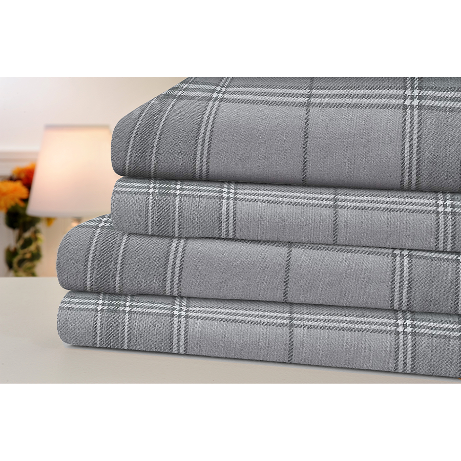Bibb Home® 4-Piece Printed Cotton Flannel Sheet Set product image