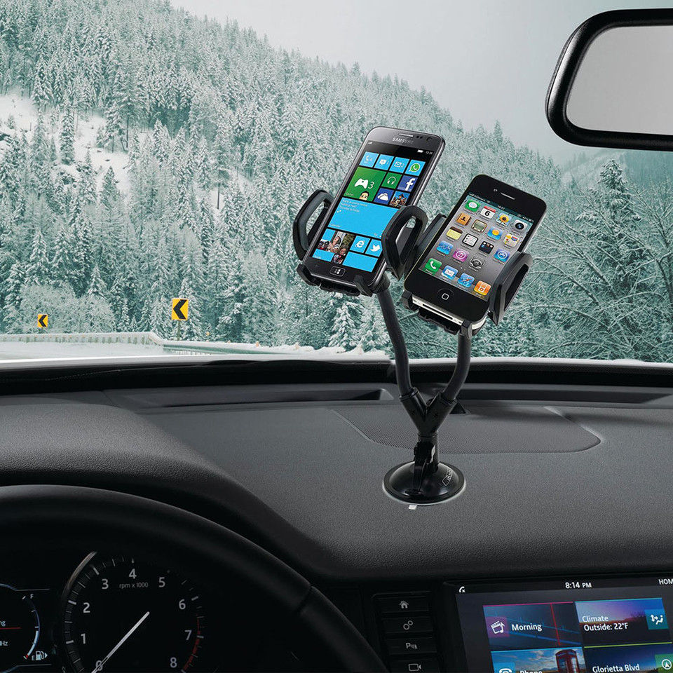 Heavy Duty Dual Car Mount with Flexible Gooseneck Holder product image