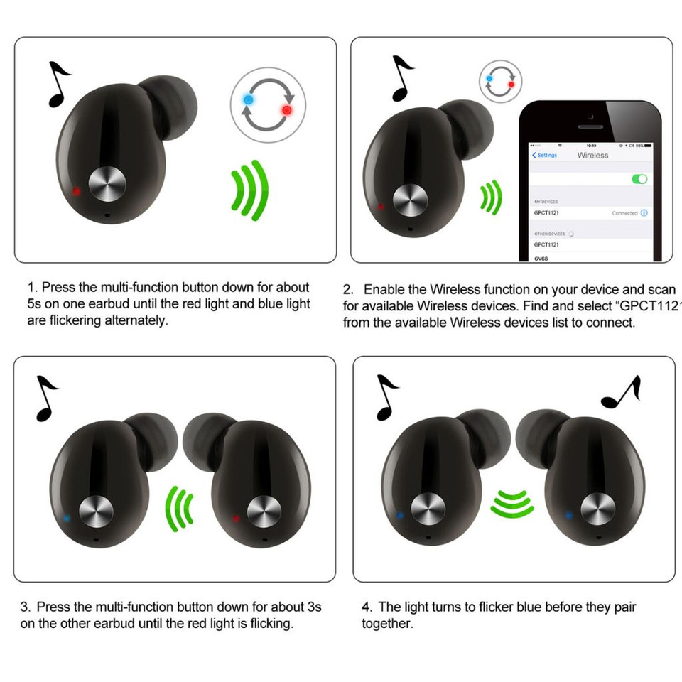TWS True Wireless V4.2 Earbuds product image