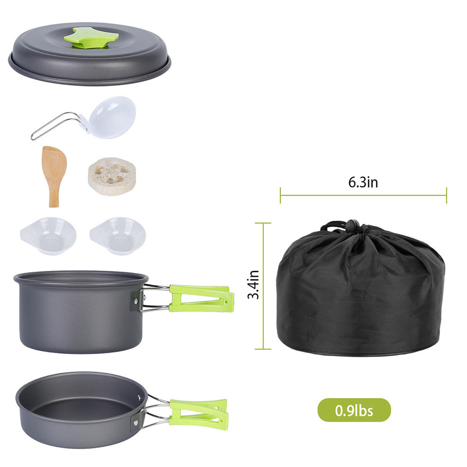 9-Piece Aluminum Camping Cookware Mess Kit product image