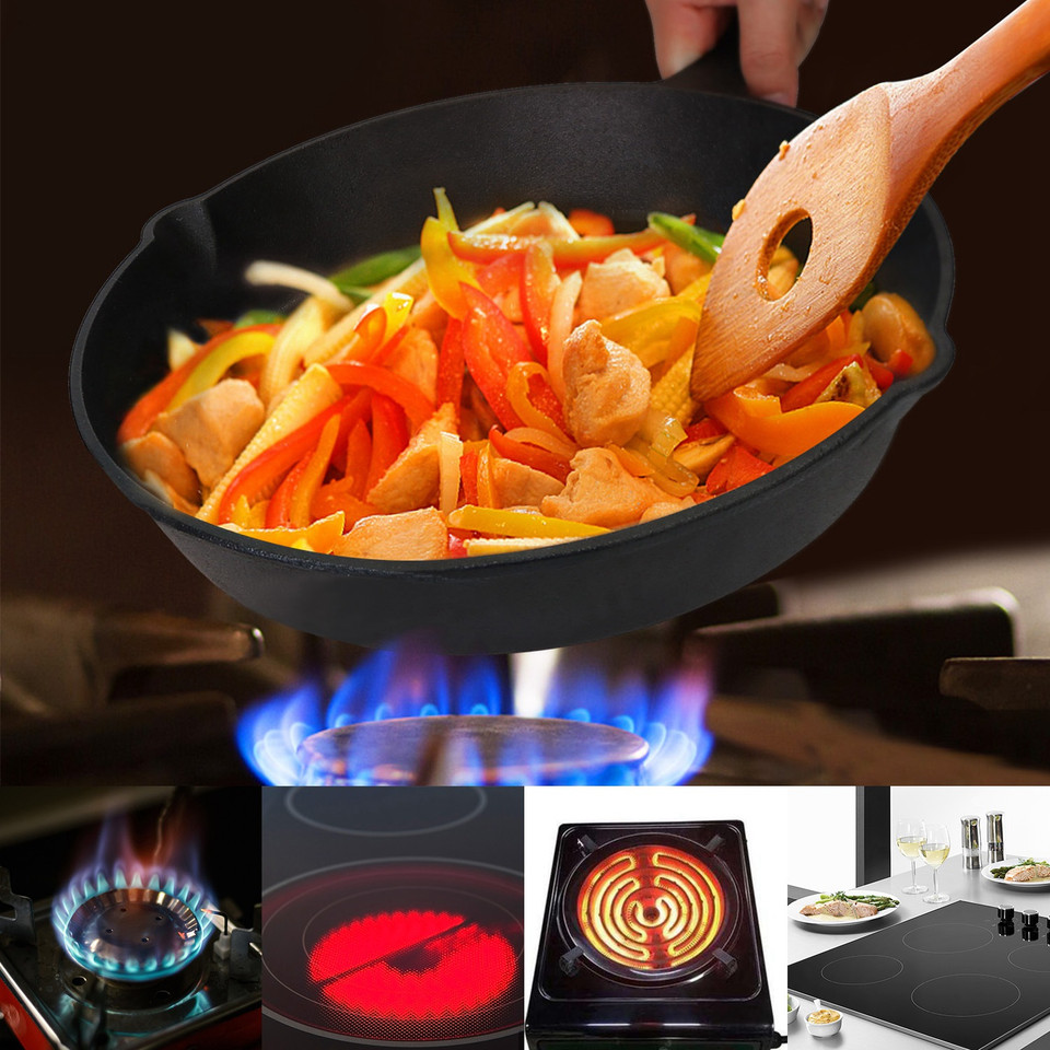 3-Piece Pre-Seasoned Nonstick Cast Iron Skillet Set product image