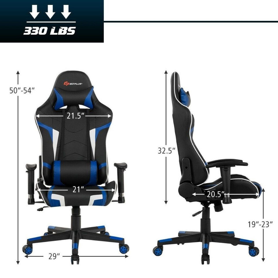 Reclining Gaming Chair with Massaging Lumbar Support product image
