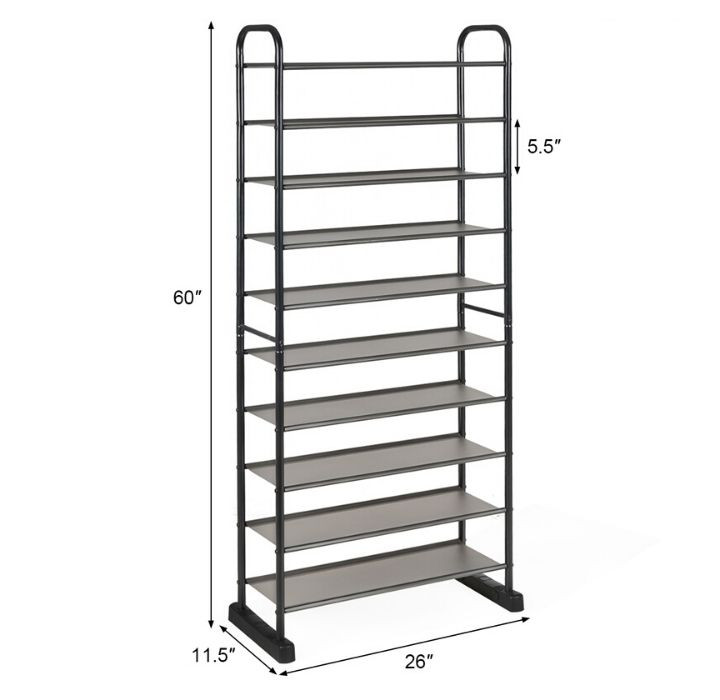 Space-Saving Metal Frame 10-Tier Shoe Organizer Rack product image