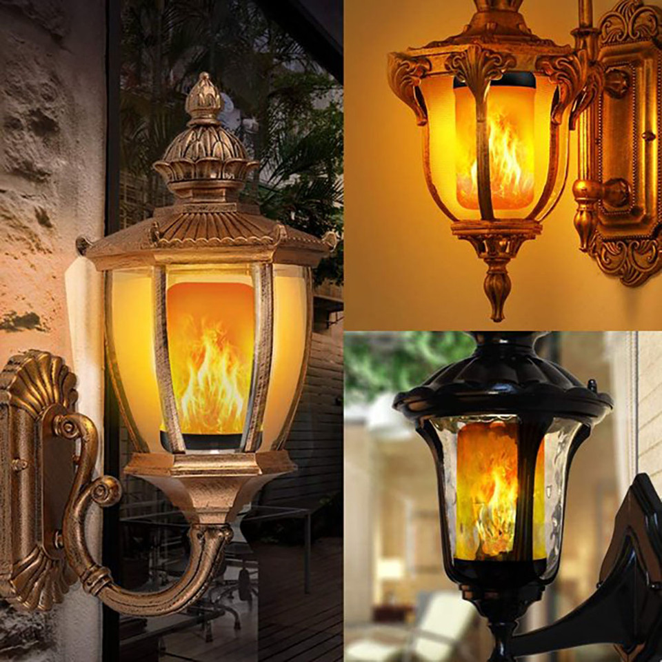 LED Flame Light Bulb, 4 Modes Fire Light Bulb with Gravity Sensor, E26/E27 Base (4-Pack) product image