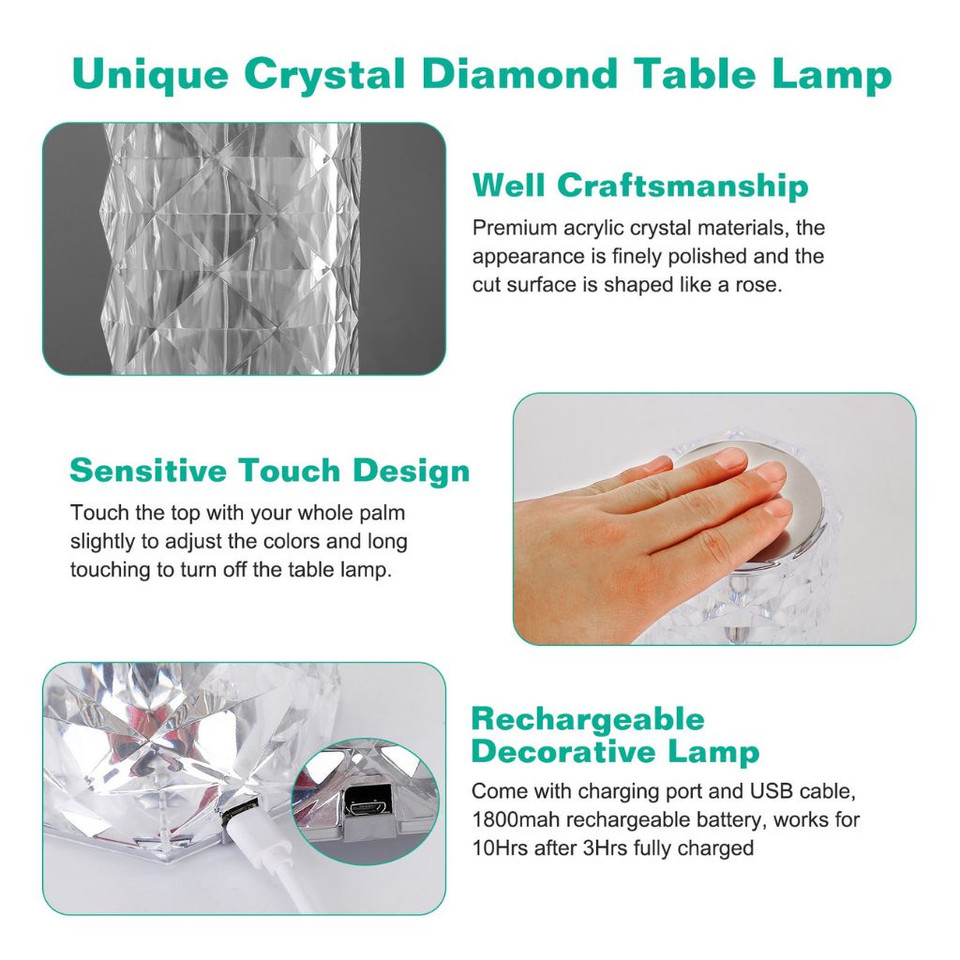 Crystal Diamond Cut Table Lamp product image