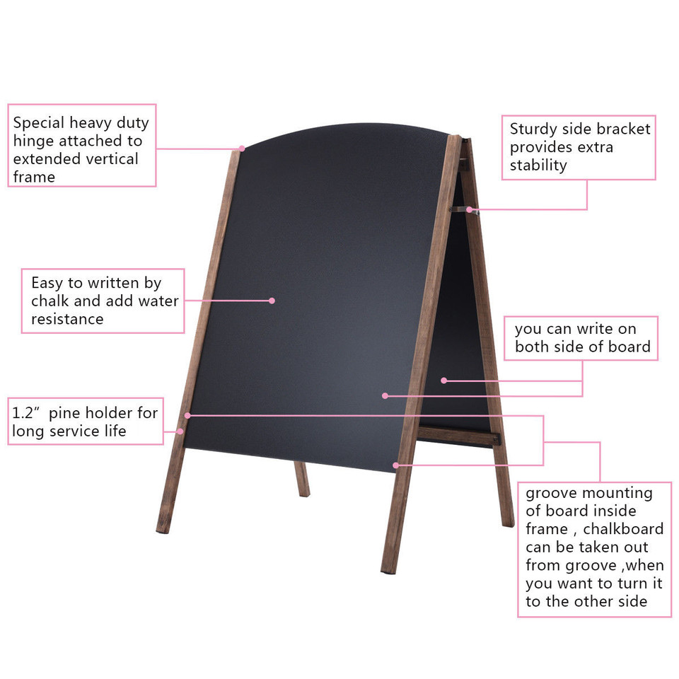 40-Inch A-Frame Wooden Chalkboard Sign product image