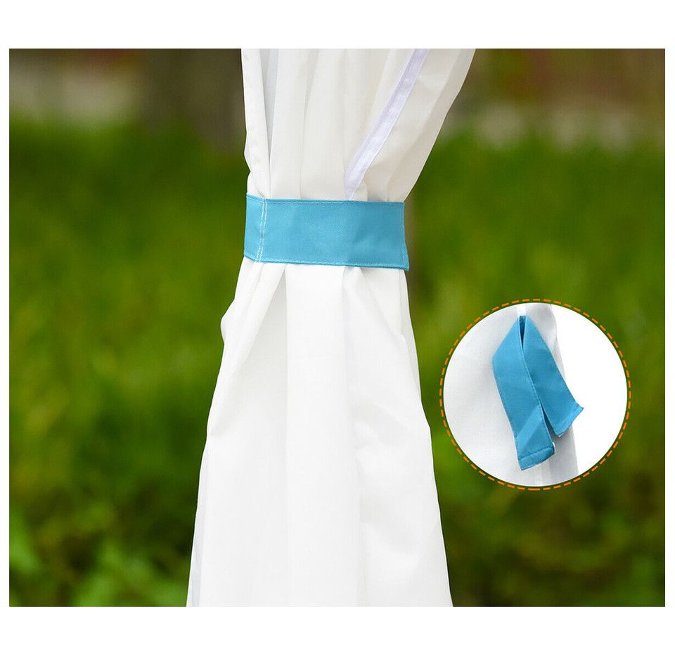White and Blue 10' x 10' Canopy Shelter Gazebo product image
