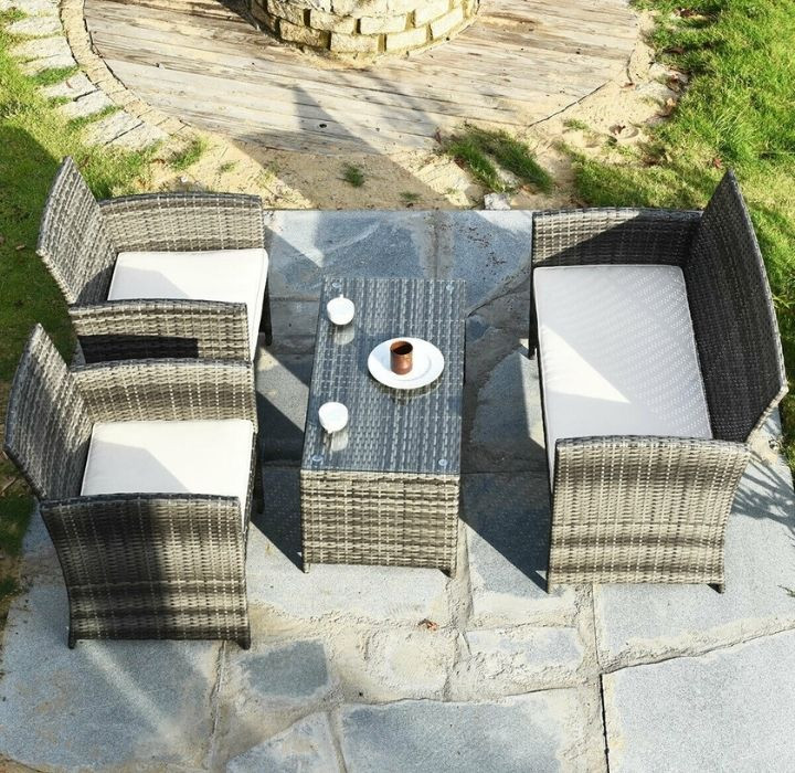4-Piece Gray Rattan Patio Furniture Set product image