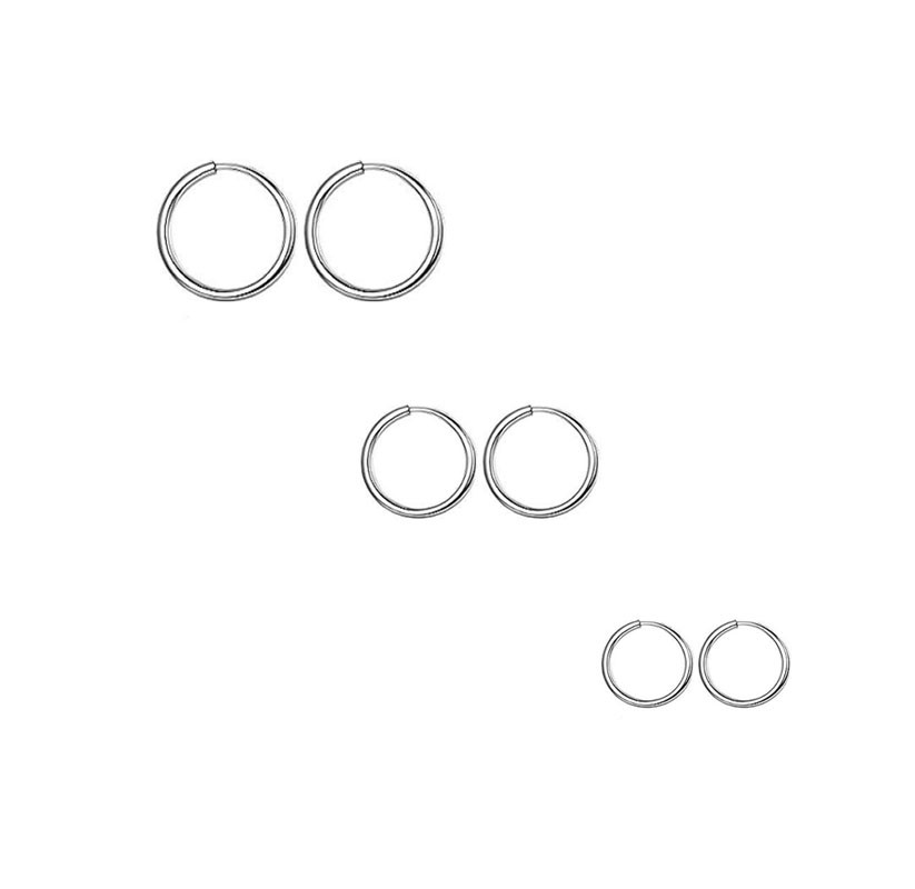 Hypoallergenic Round Hoop Unisex Cartilage Earrings Set (Set of 3) product image
