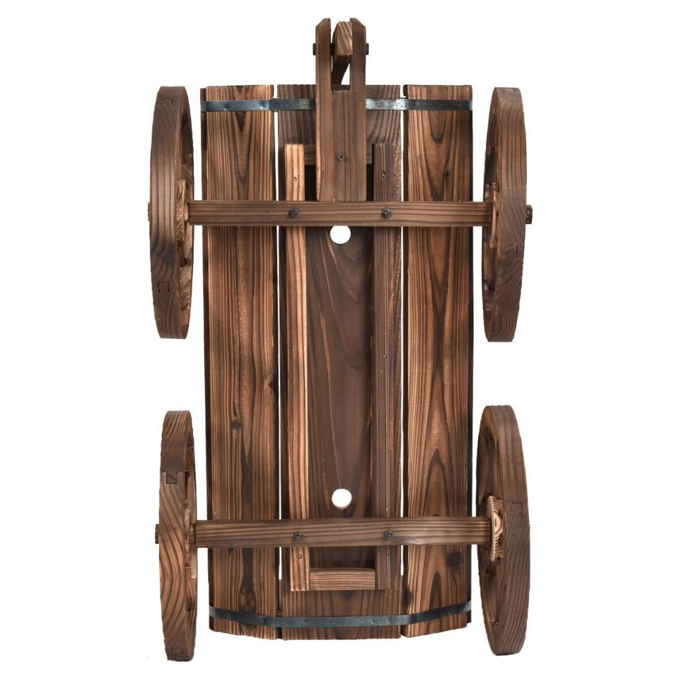 Rolling Wooden Wagon Flower Planter Box product image