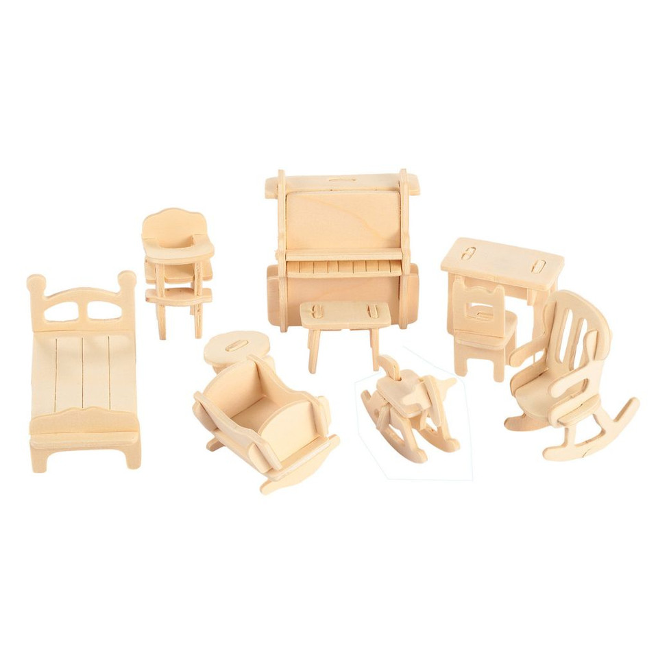 3D Wooden Dollhouse Furniture Puzzles product image
