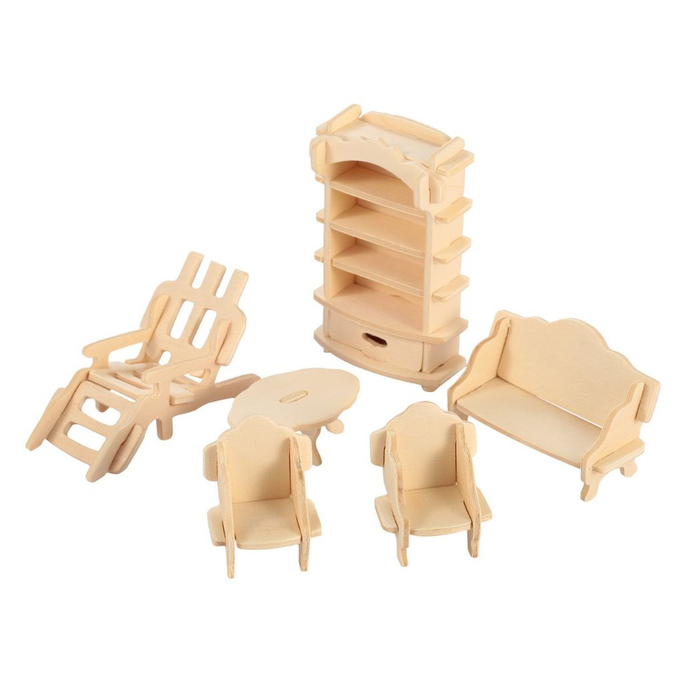 3D Wooden Dollhouse Furniture Puzzles product image