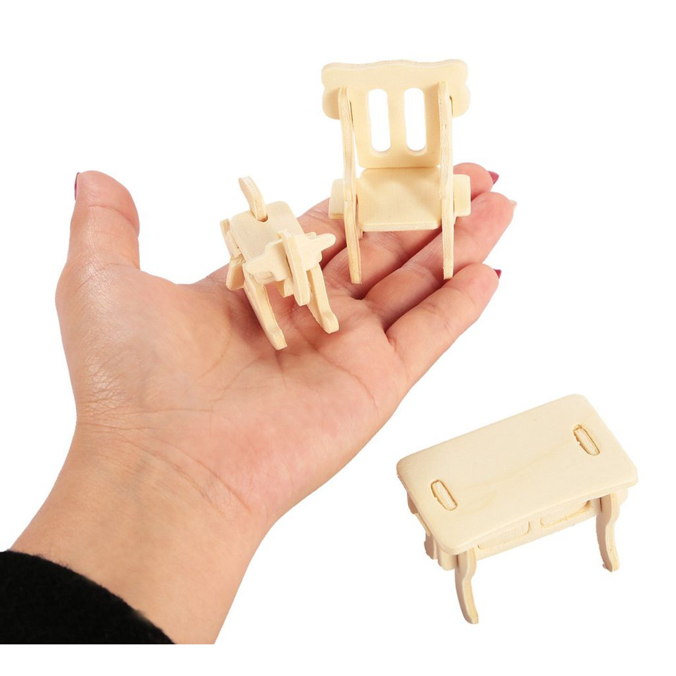 3D Wooden Dollhouse Furniture Puzzles product image