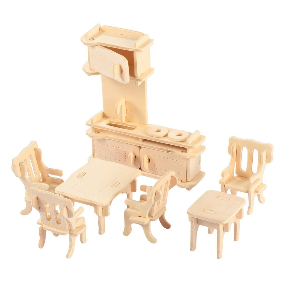 3D Wooden Dollhouse Furniture Puzzles product image