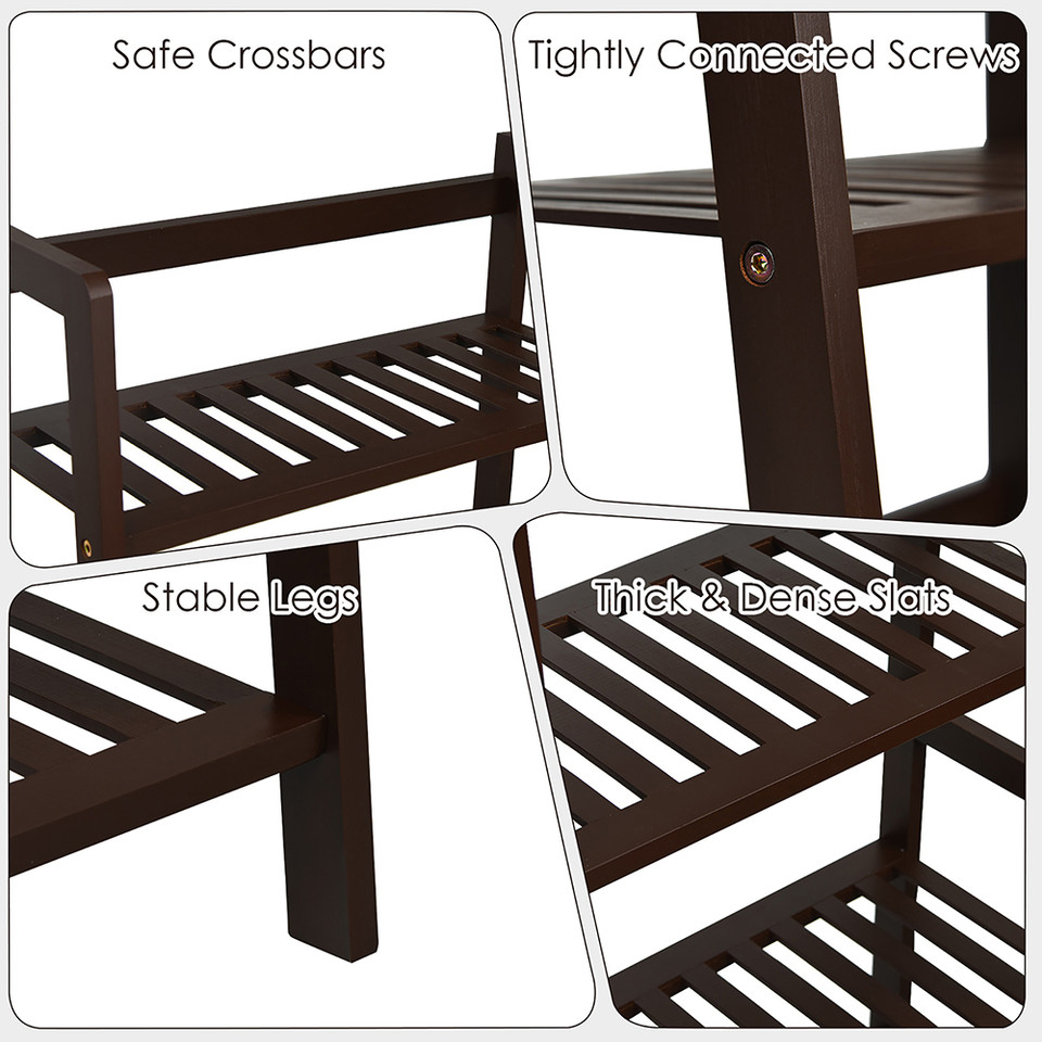 4-Tier Bamboo Ladder Shelf Display Stand product image