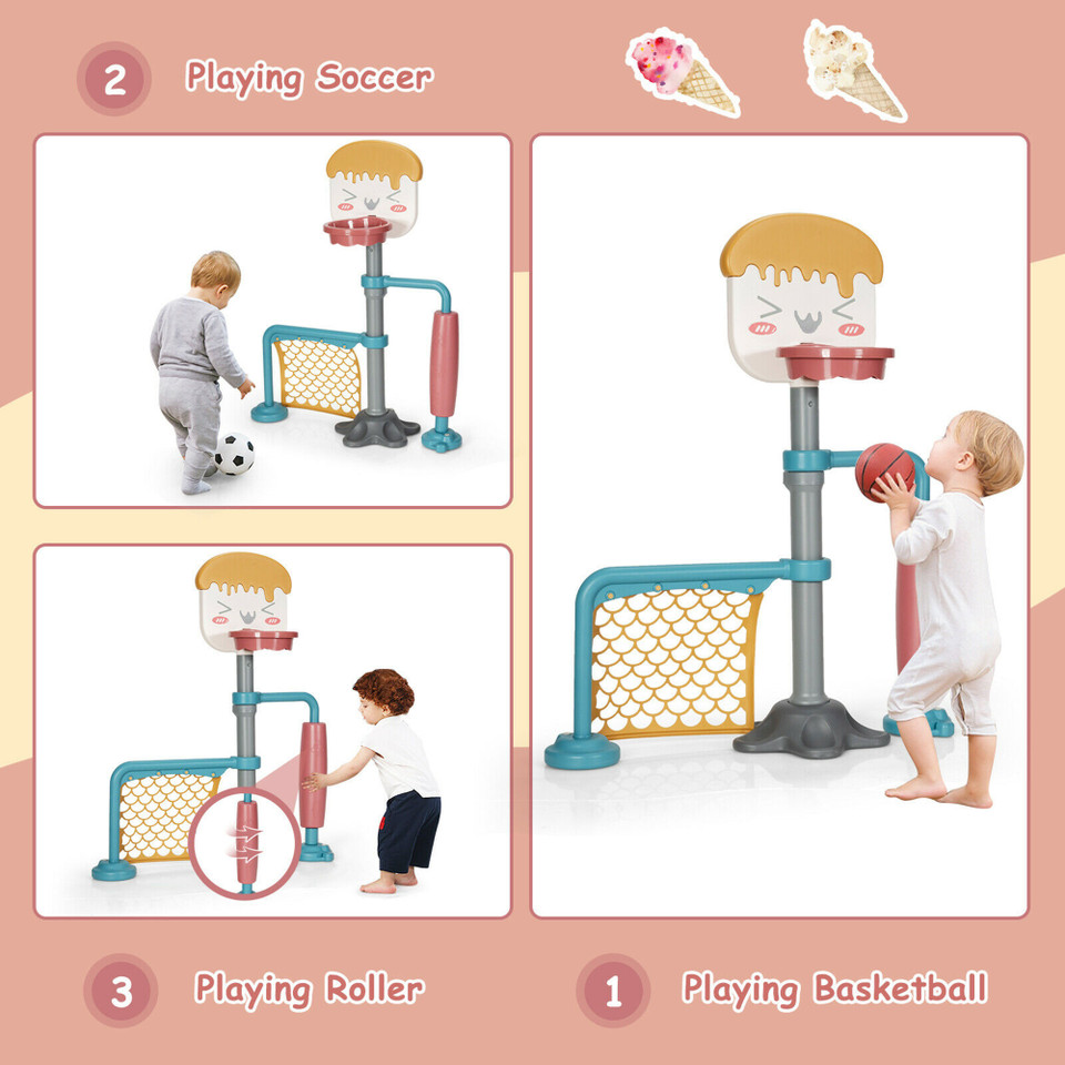 3-in-1 Toddlers' Basketball/Soccer/Roller Activity Center product image