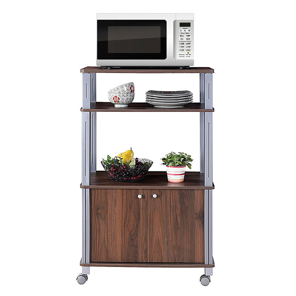 Rolling Wood and Metal Microwave Oven Rack product image