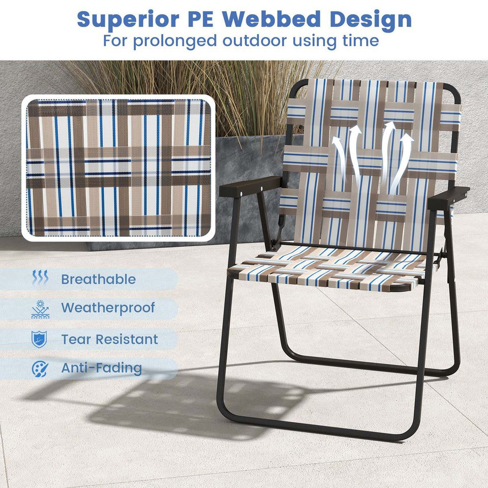 Folding Steel and PE Webbed Lawn Chair (2- to 6-Pack) product image
