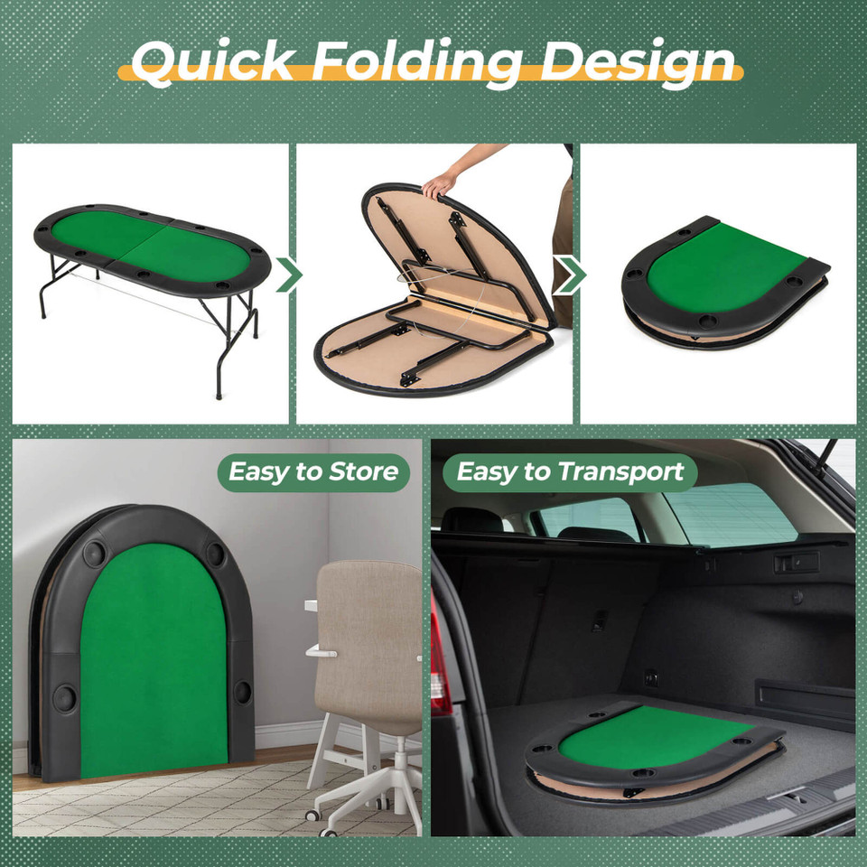 Foldable 8-Player Poker Table product image