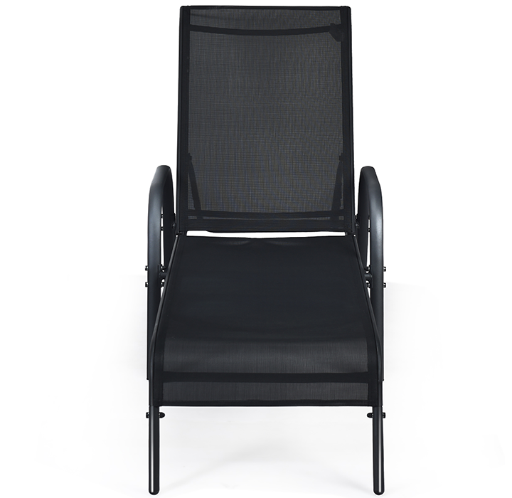 Black Patio Reclining Lounge Chairs (Set of 2) product image