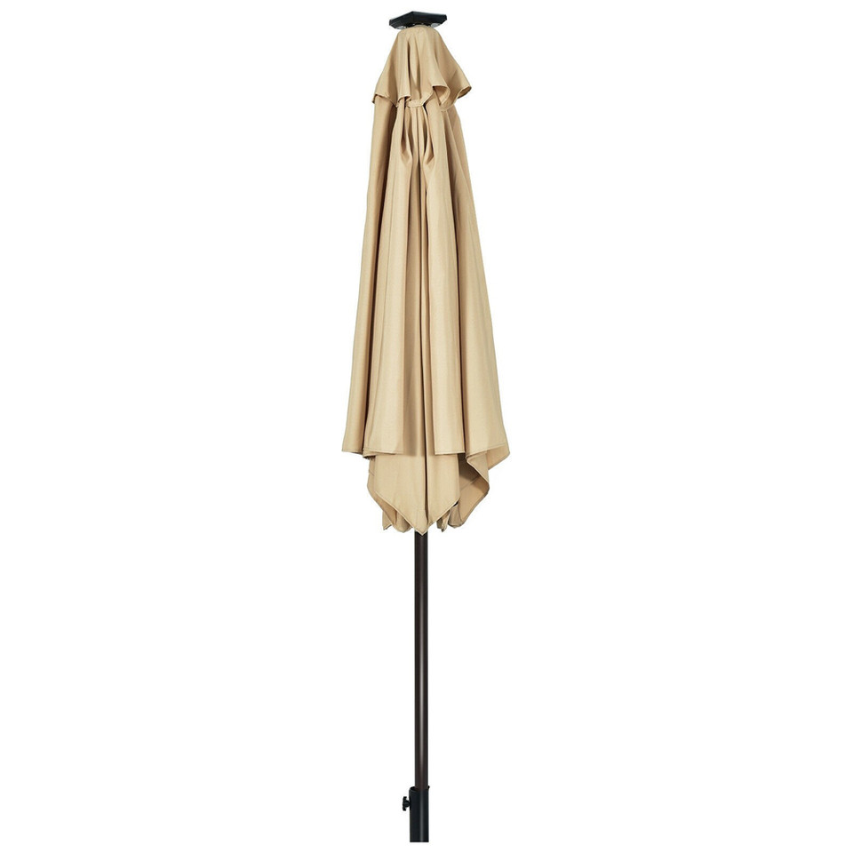 Solar LED Lighted 9' Patio Market Umbrella product image