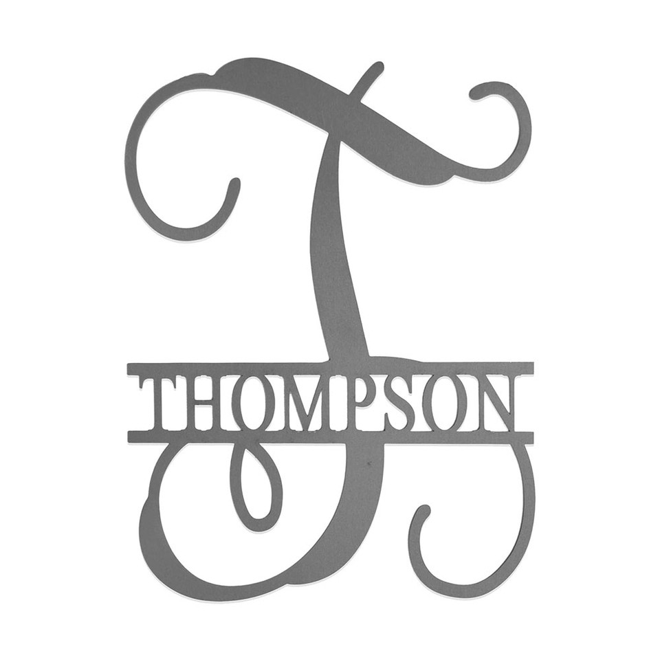 Personalized Fancy Monogram Metal Family Name Sign product image