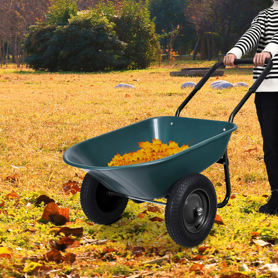 Heavy-Duty 2-Tire Wheelbarrow product image