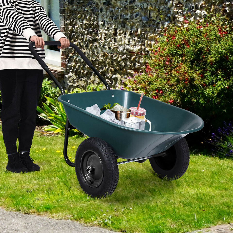 Heavy-Duty 2-Tire Wheelbarrow product image