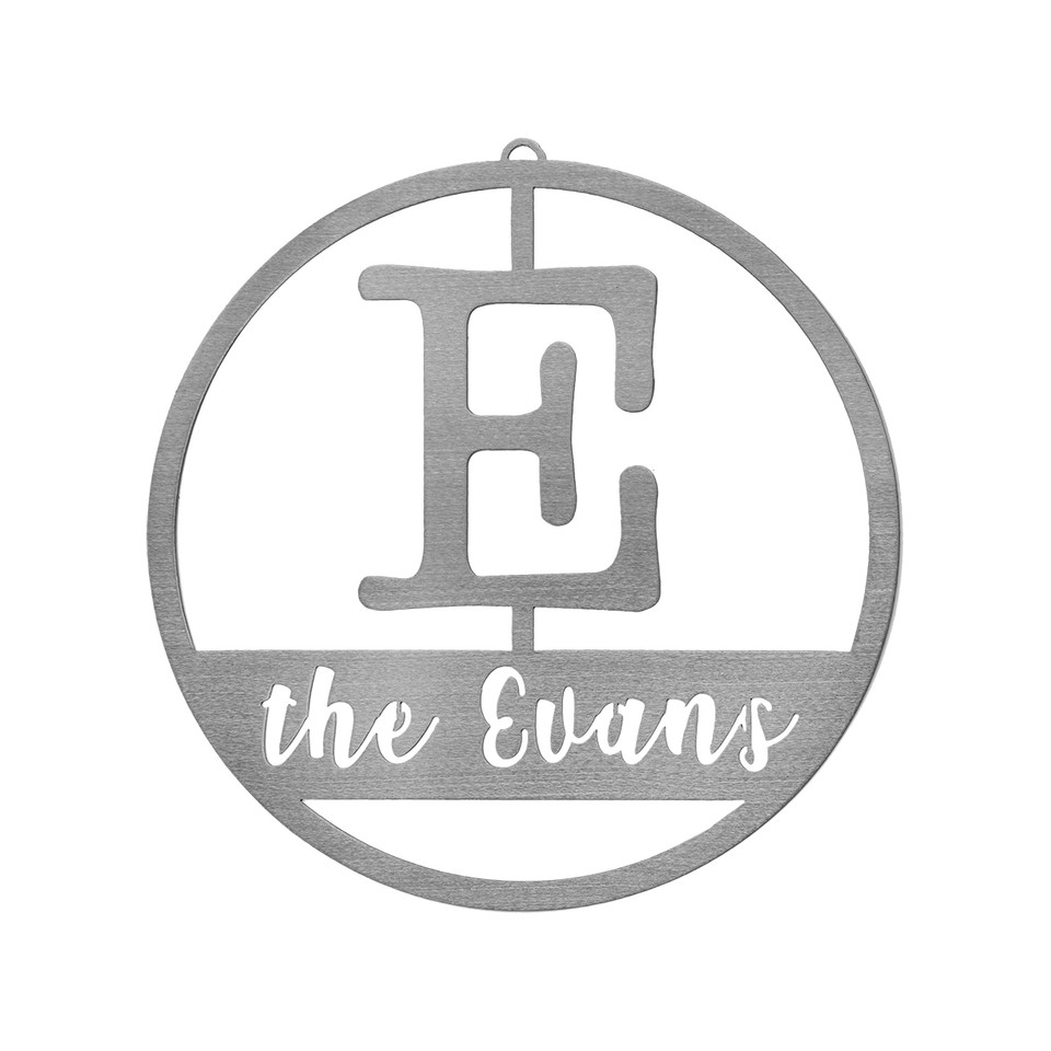 Personalized Circle Monogram Metal Name Sign product image