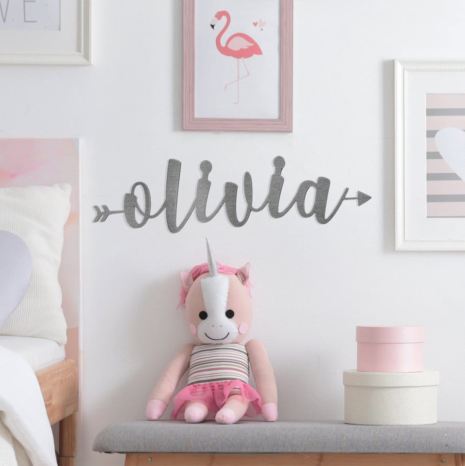 Personalized Calligraphy Name-in-Arrow Metal Sign product image