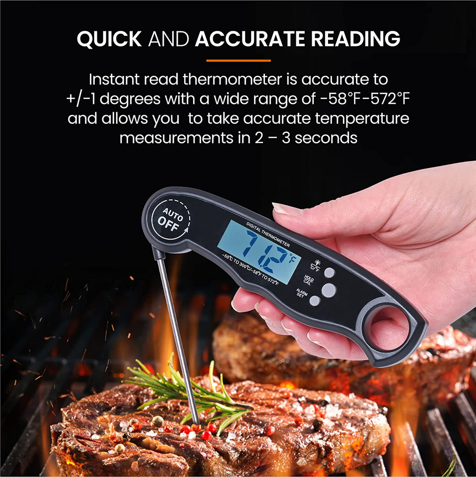 Cheer Collection® Foldable Instant Read Digital Food Thermometer product image
