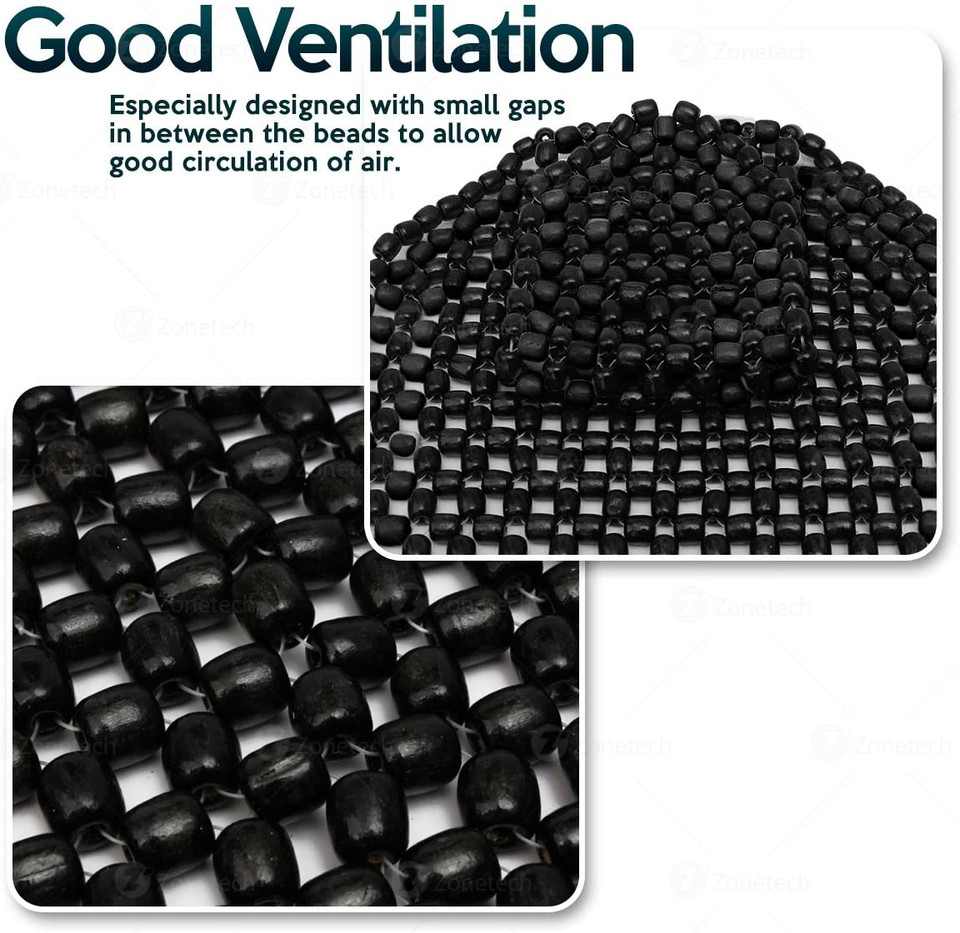 Zone Tech® Black Wood Beaded Massaging Car Seat Cover product image