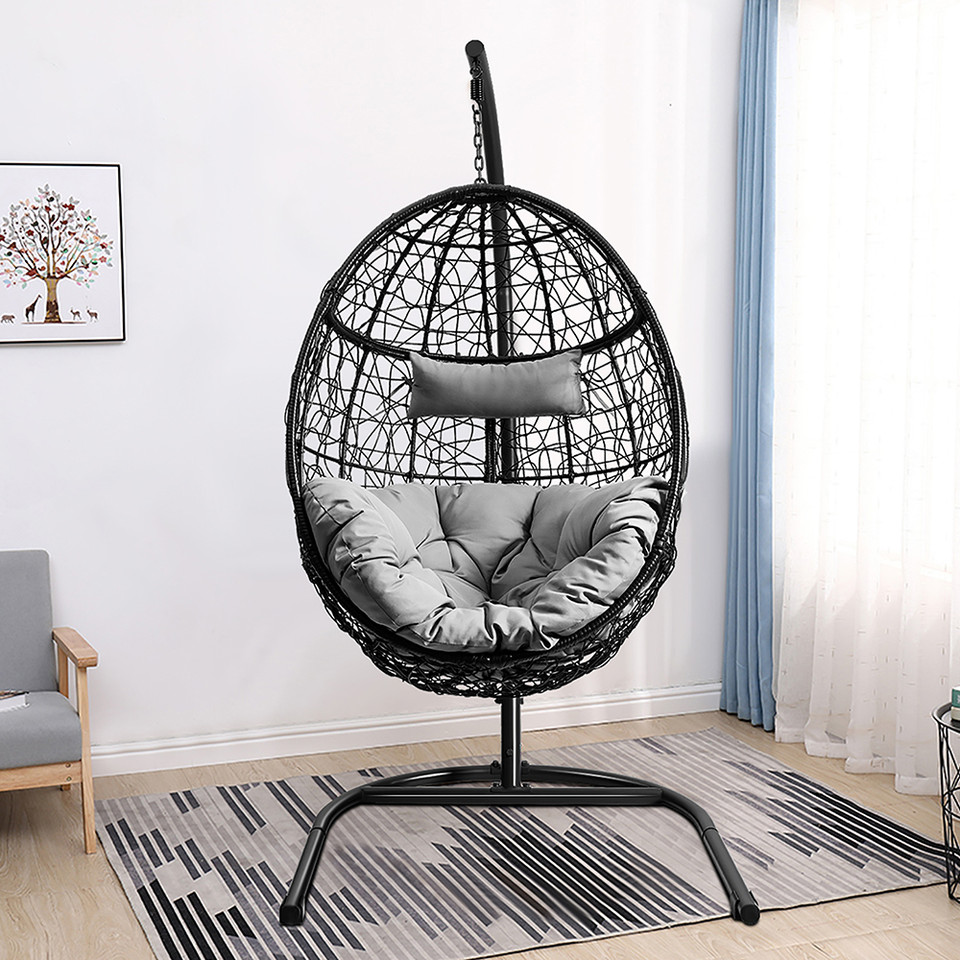 Hanging Cushioned Swing Egg Chair with Stand  product image