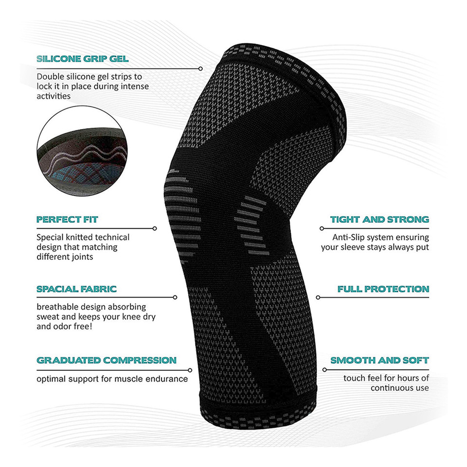 Knee Compression Sleeve Brace with Gel Grip for Recovery product image