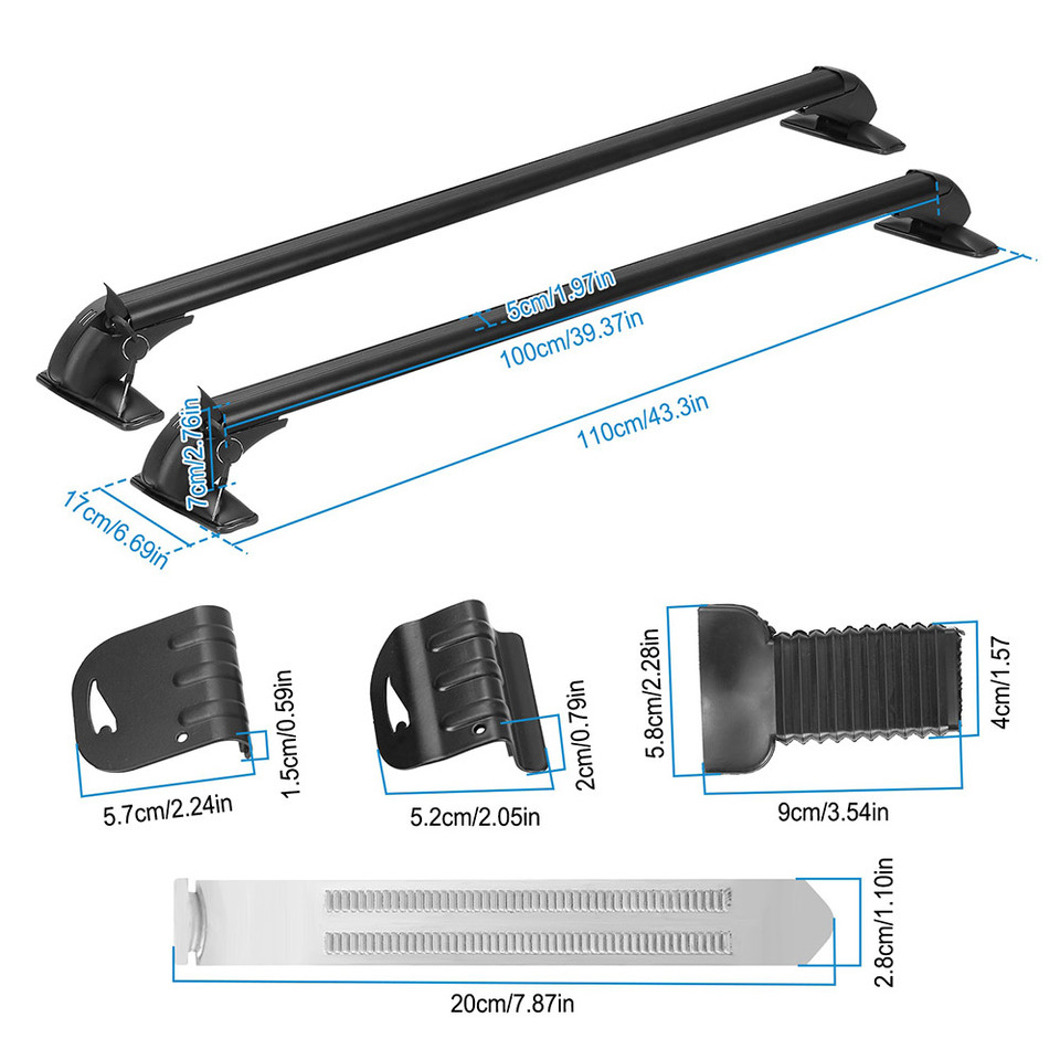 Universal 43-inch Car Roof Rack Cross Bar (2-Pieces) product image