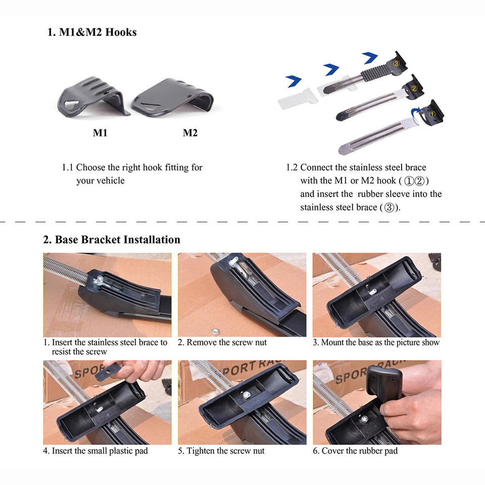 Universal 43-inch Car Roof Rack Cross Bar (2-Pieces) product image