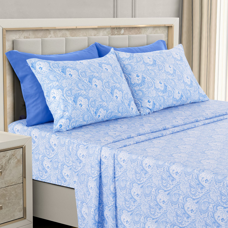 4 or 6-Piece Paisley Printed Deep Pocket Bed Sheet Set product image