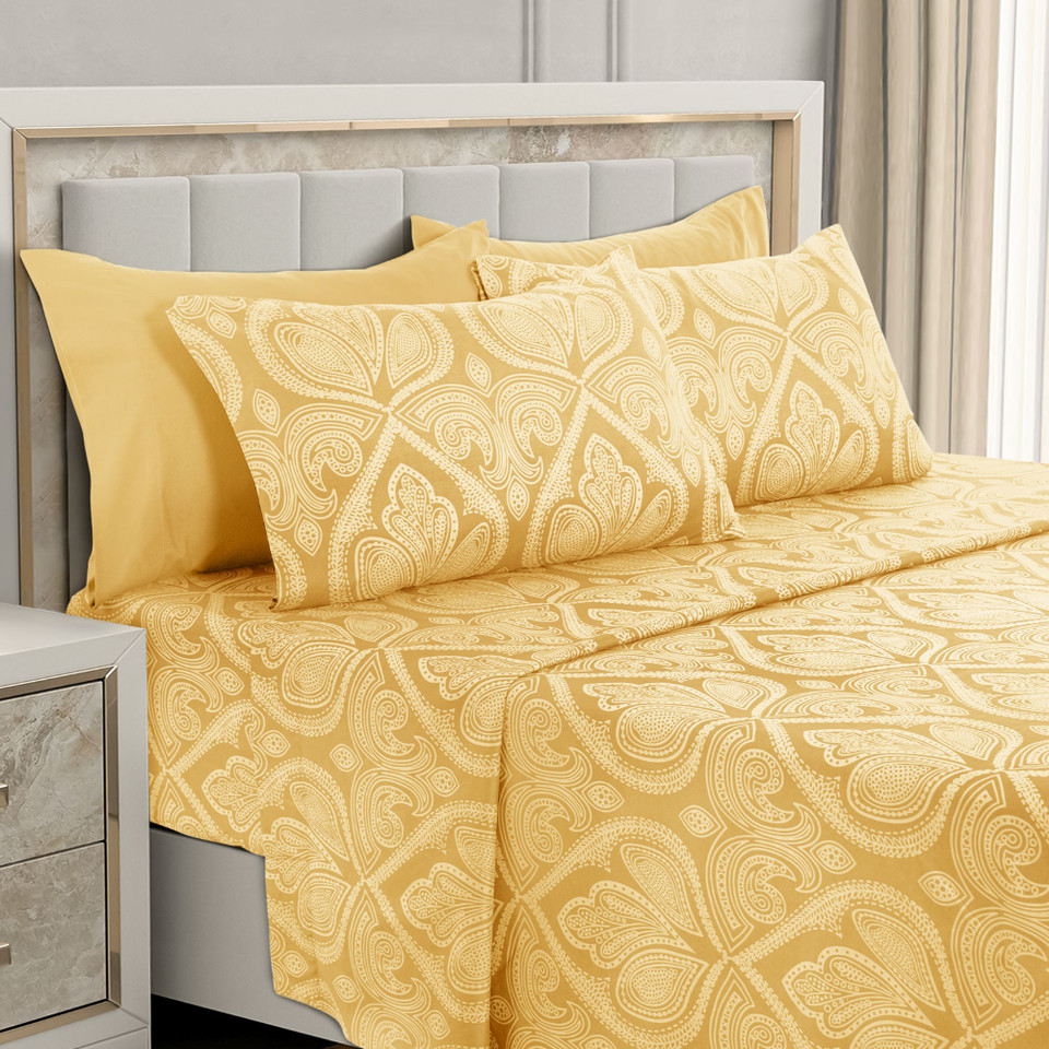 4 or 6-Piece Paisley Printed Deep Pocket Bed Sheet Set product image