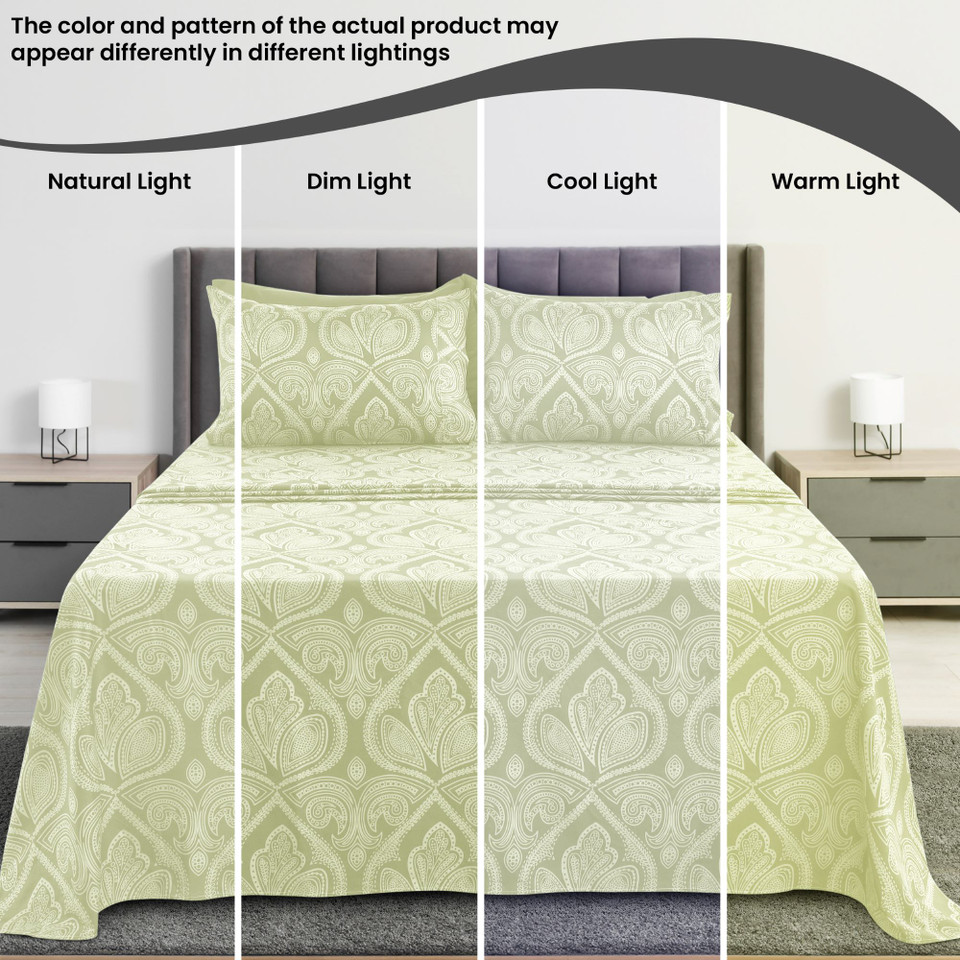 4 or 6-Piece Paisley Printed Deep Pocket Bed Sheet Set product image