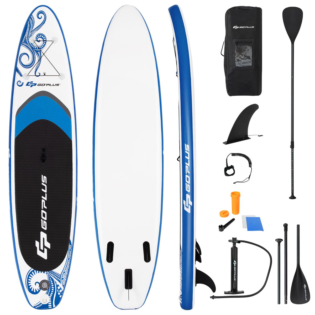 Photos - Paddleboard Goplus 11-Foot Inflatable Stand-up Paddle Board with Carrying Bag - White
