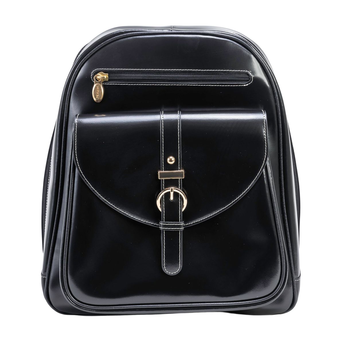 Moline 11"" Leather Business Laptop Tablet Backpack - Black