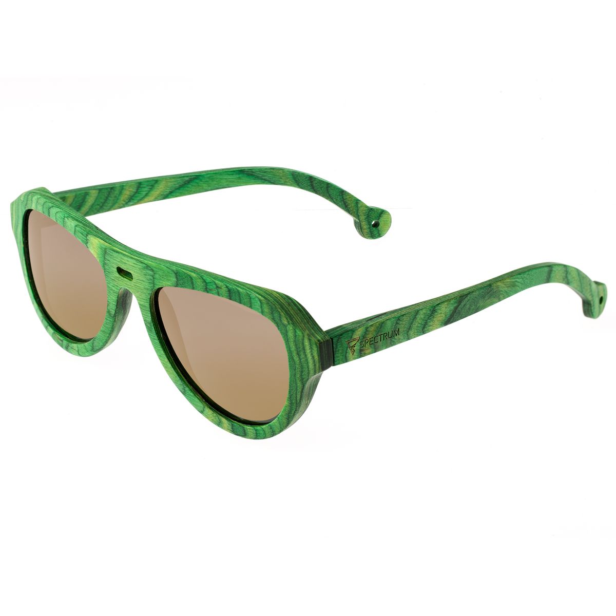 Photos - Sunglasses Spectrum Polarized Wooden  - Morrison - Green/Gold SSGS 