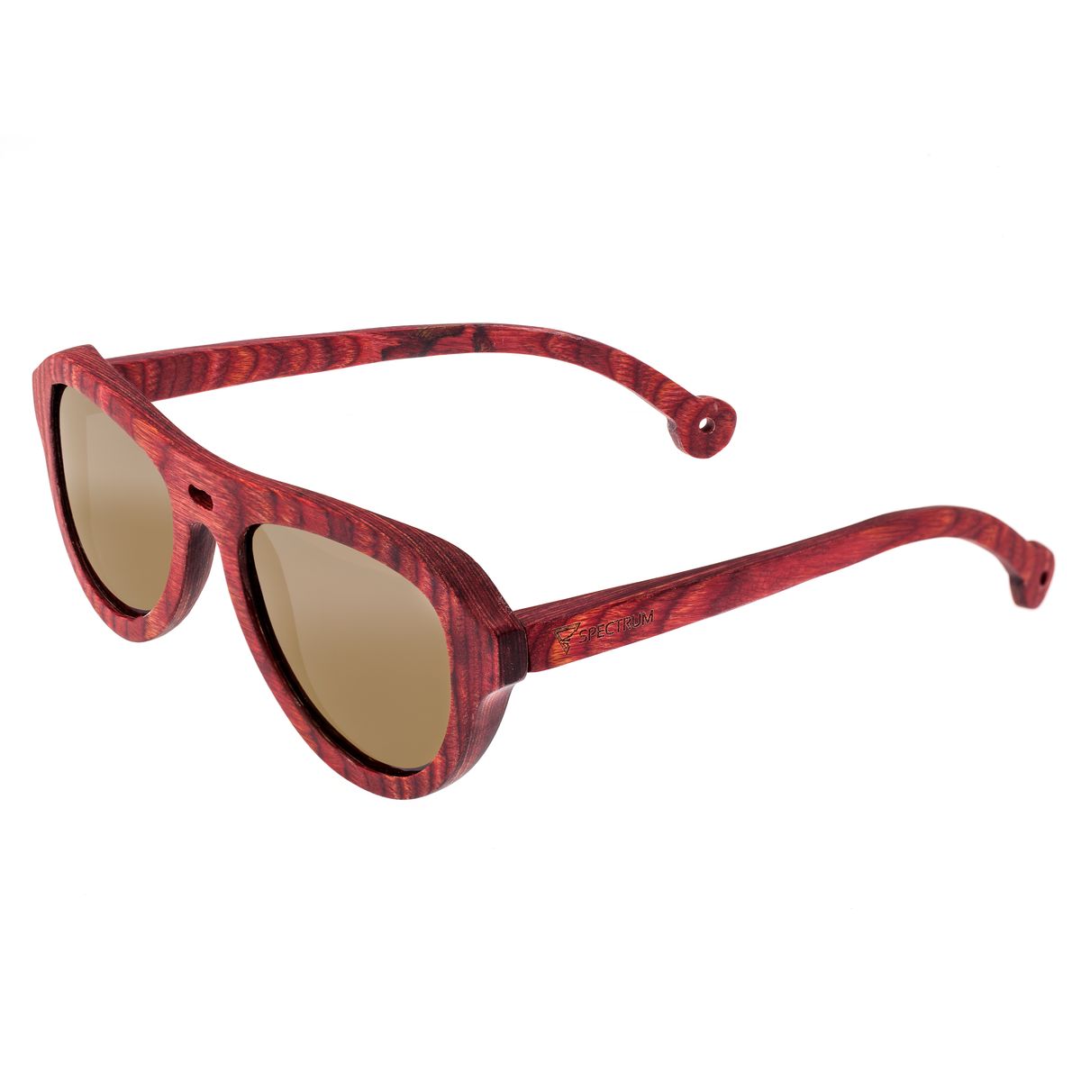 Photos - Sunglasses Spectrum Polarized Wooden  - Keaulana - Cherry/Gold SSGS112GD 