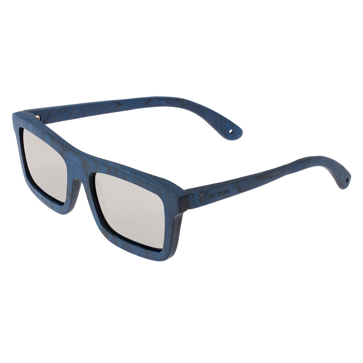 Spectrum Polarized Wooden Sunglasses - Knox - Blue/Silver