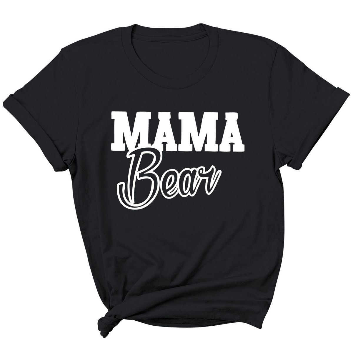 Women's 'Mama Bear' Graphic T-Shirt - MAMA Bear Script - Black / 2XL